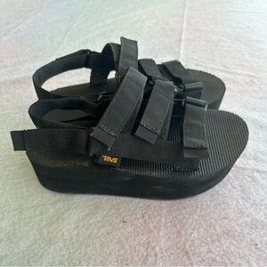 Black Teva Platform Sandal